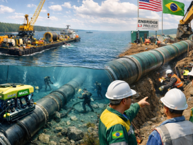 A liberação da Justiça americana para o oleoduto sob o Lago Michigan com tecnologia brasileira segundo Paulo Roberto Gomes Fernandes.