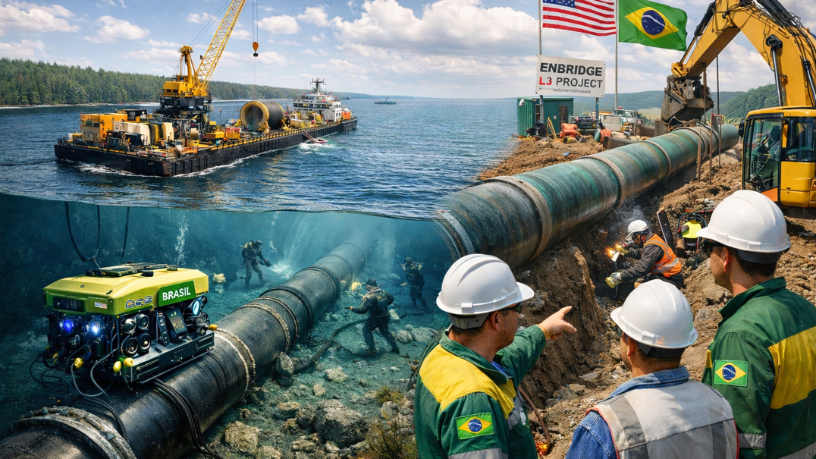 A liberação da Justiça americana para o oleoduto sob o Lago Michigan com tecnologia brasileira segundo Paulo Roberto Gomes Fernandes.
